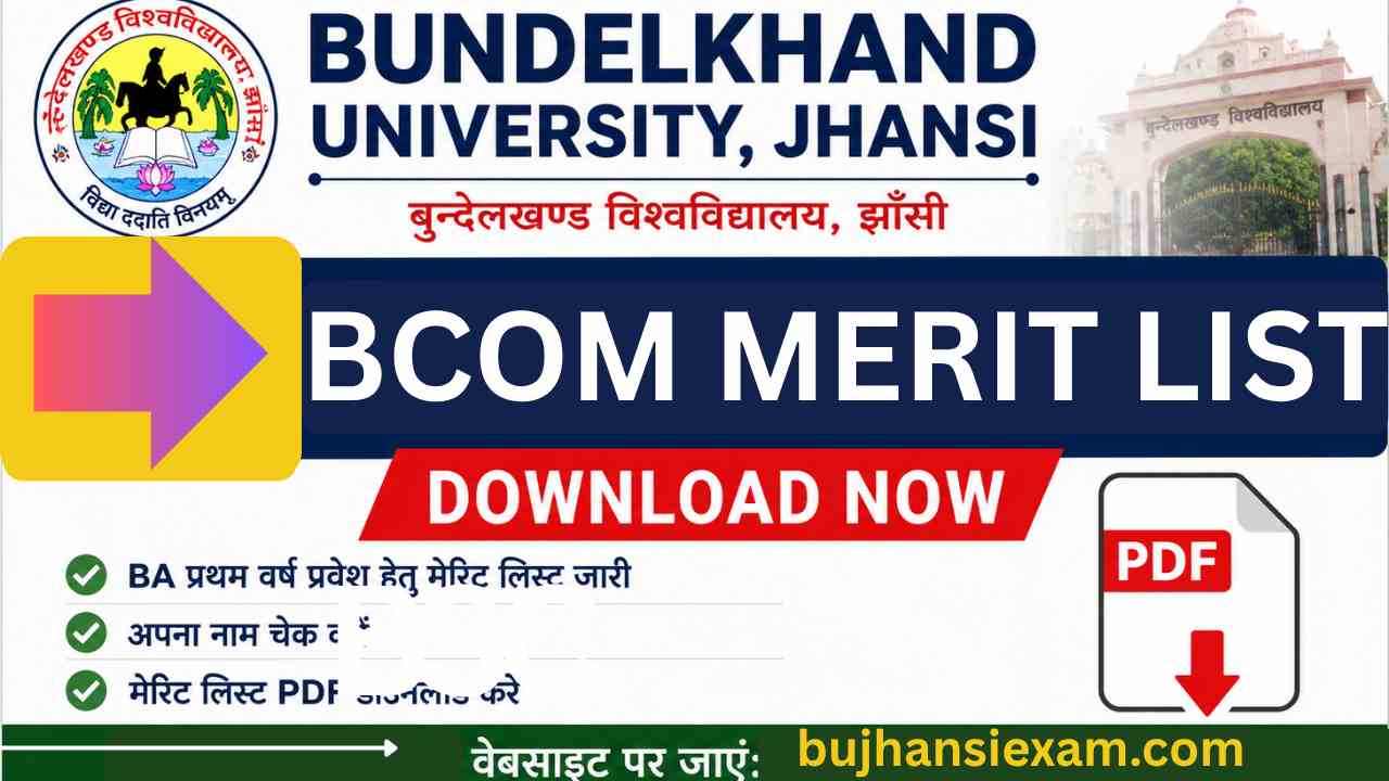 BU Jhansi BCOM 1st Semester Merit List 2026 Check Now