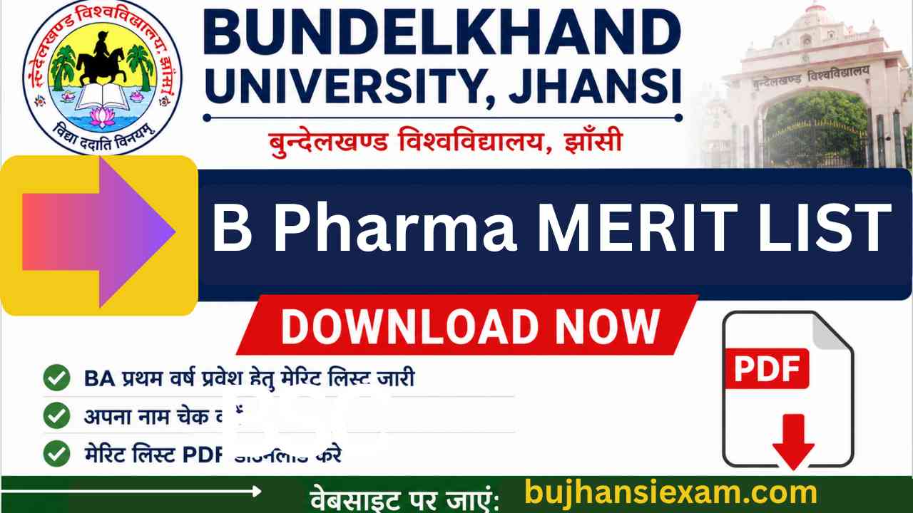 BU Jhansi B Pharma 1st Semester Merit List 2026 Check Now