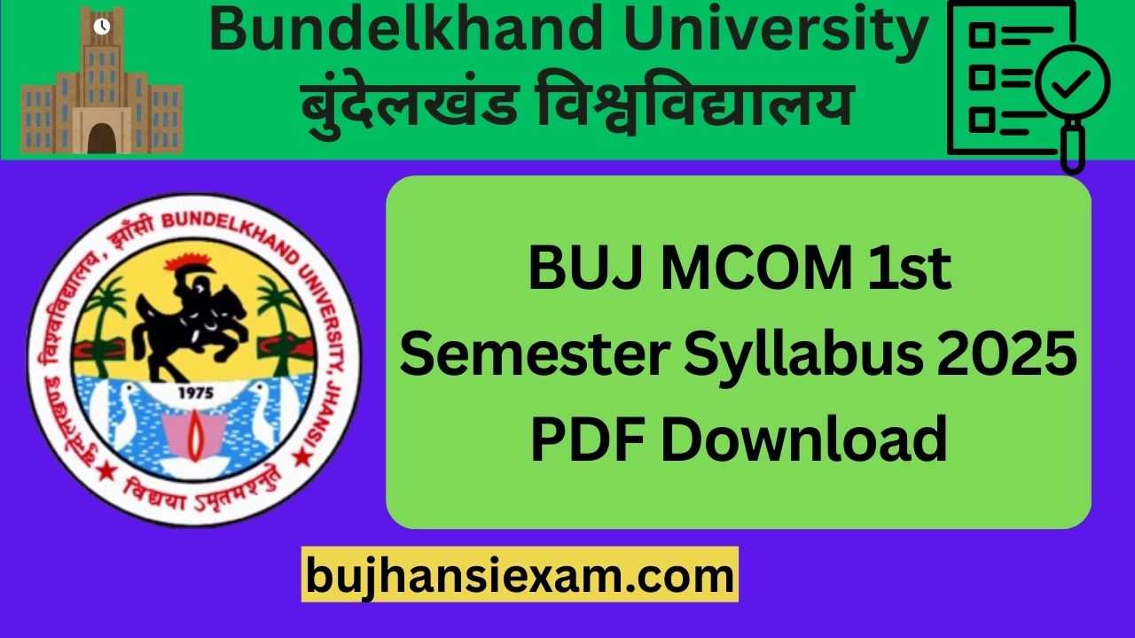 BUJ MCOM 1st Semester Syllabus 2025 PDF Download