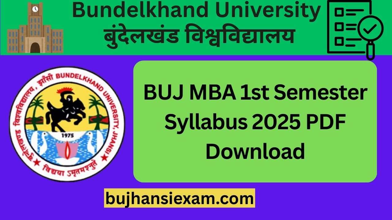 BUJ MBA 1st Semester Syllabus 2025 PDF Download