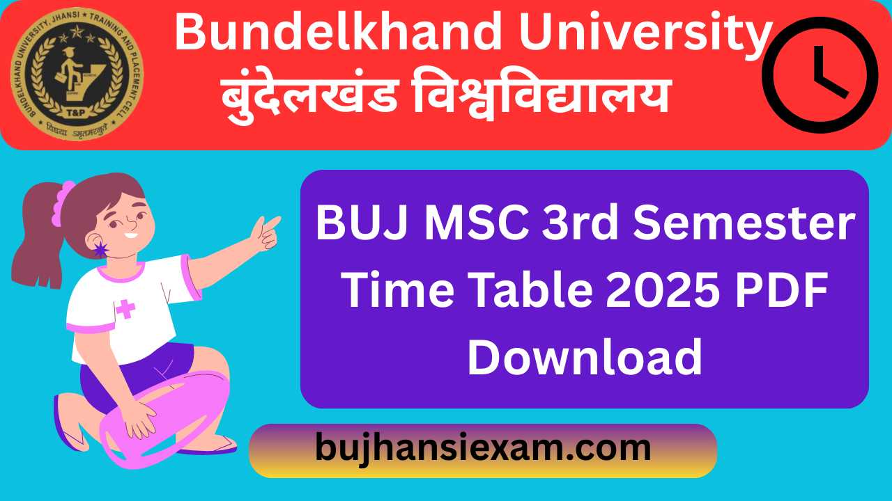 BUJ MSC 3rd Semester Time Table PDF Download
