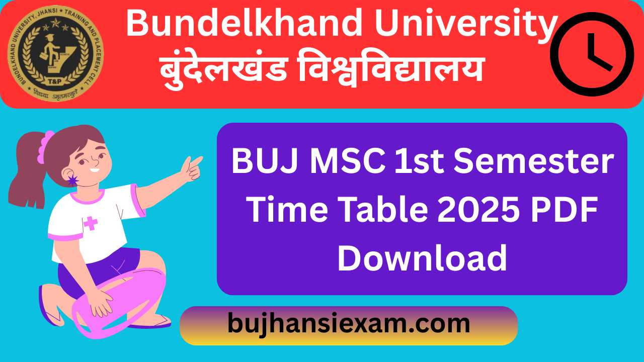 BUJ MSC 1st Semester Time Table 2025 PDF Download