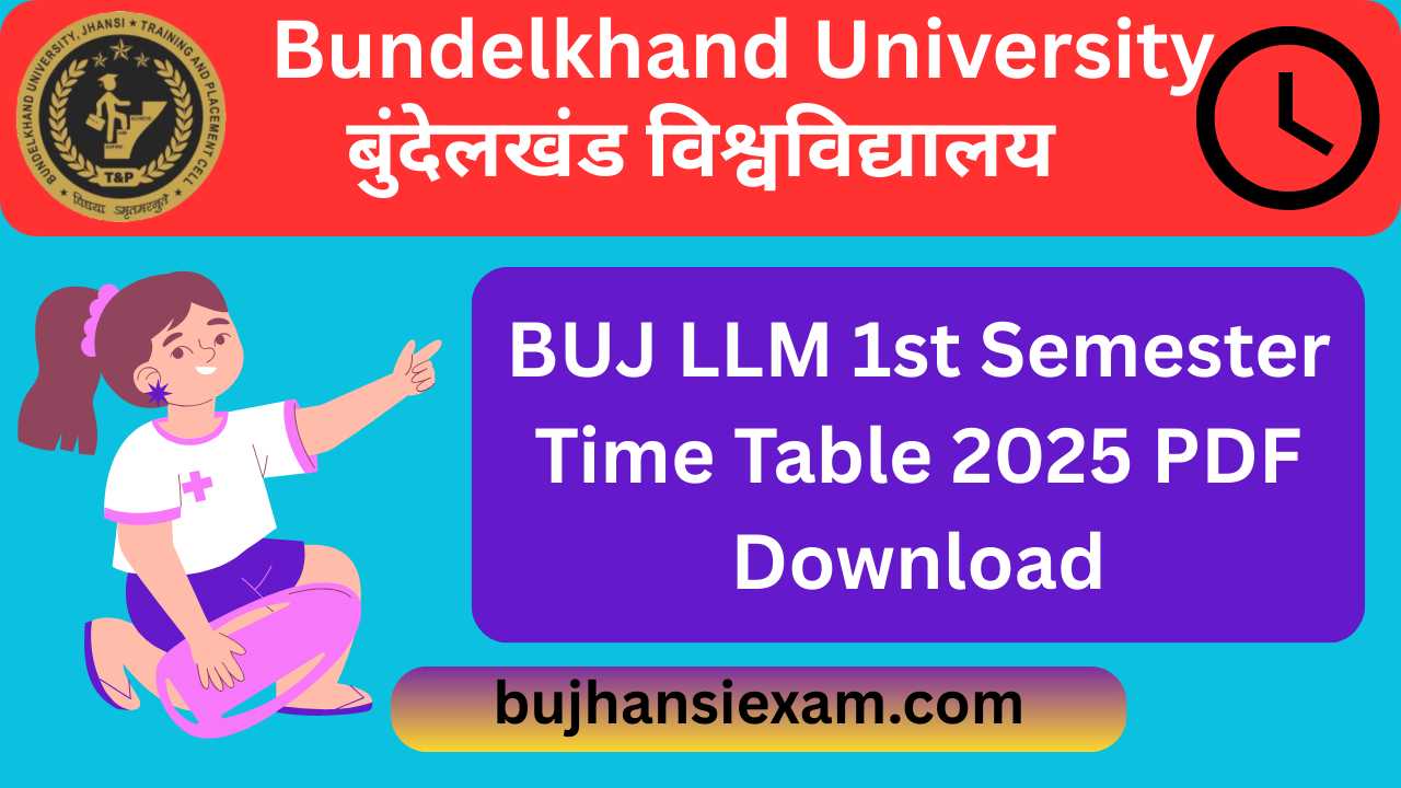 BUJ LLM 1st Semester Time Table 2025 PDF Download
